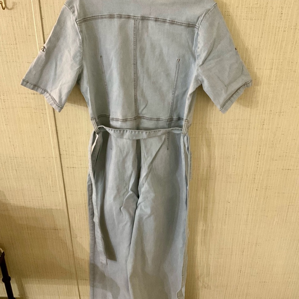Light Blue Denim Jumpsuit - Picture 4 of 4